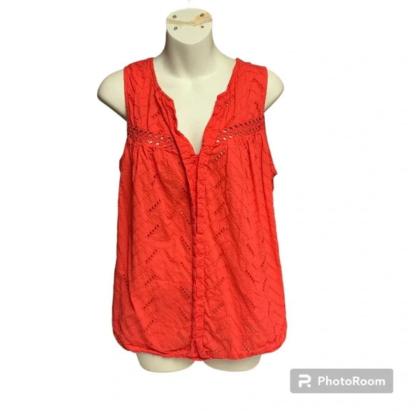 Sonoma coral sleeveless top size XL 100% cotton no stretch - Picture 1 of 9